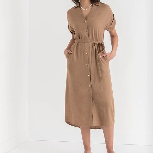 NWT Ricki’s Linen Shirtdress with Roll Sleeves - Picture 1 of 12